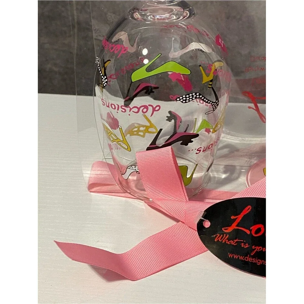 Lolita Decisions Acrylic Wine Glasses Set of 2 Love My Party of Two New⁠